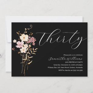 Hable Treinta para mí invitación de cumpleaños Bla