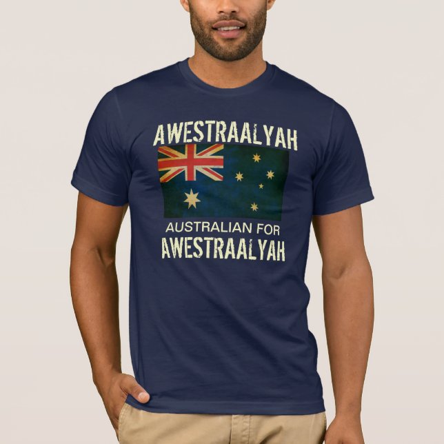 Hábleme Aussie camiseta australiana de la bandera (Anverso)