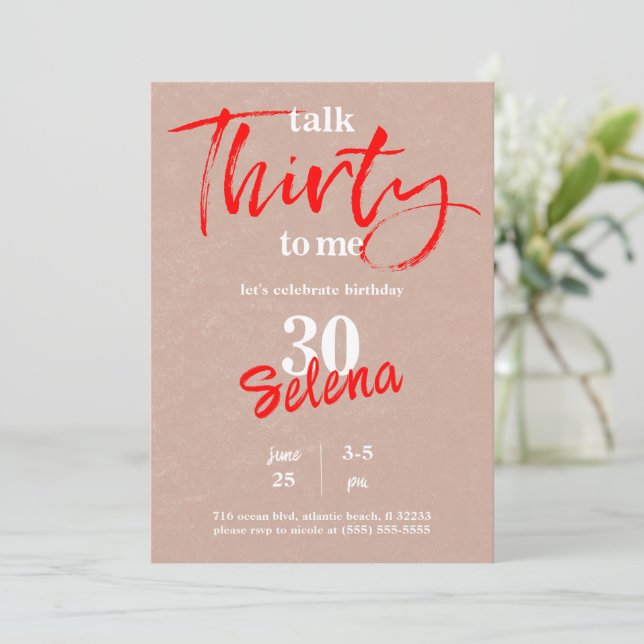 Hábleme Treinta Para Mi Tarjeta De Invitación De C (Anverso de pie)
