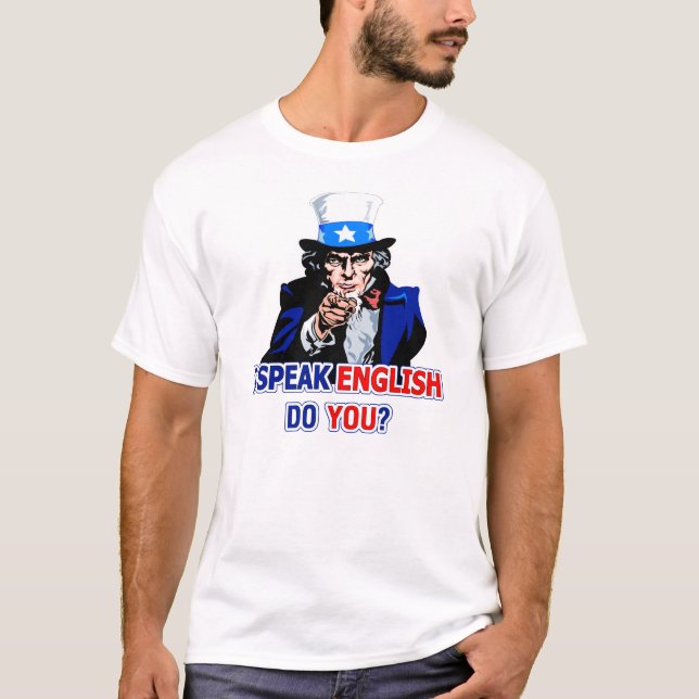 Hablo la camiseta básica inglesa (Anverso)