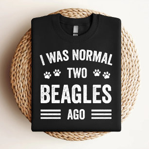 Hace Dos Beagles Era Normal Camiseta Divertida Par