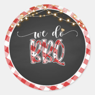 Hacemos BBQ Round Pegatina - Gingham