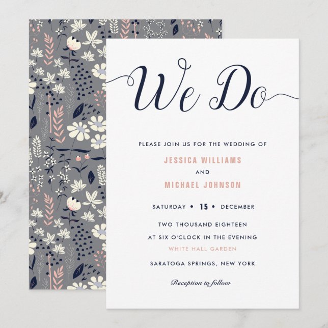 Hacemos invitaciones de boda floral (Anverso / Reverso)