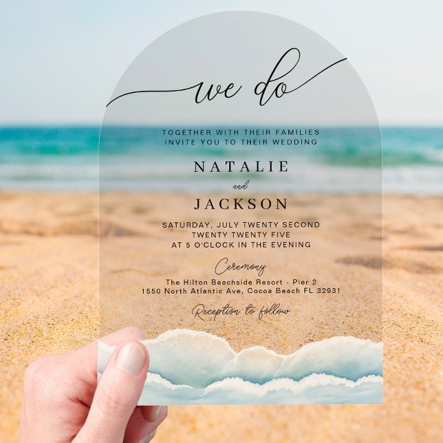 Hacemos la invitación acrílica de bodas de playa c (Wedding Invite example)