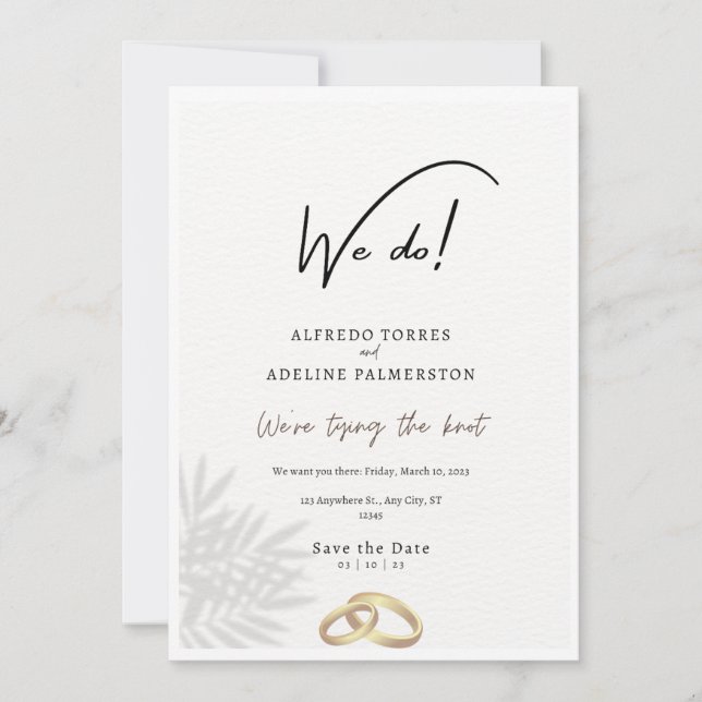 Hacemos la tarjeta para la fiesta de boda y la des (Anverso)