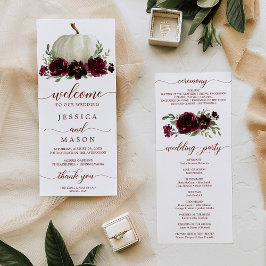 Hacemos programa de bodas Burgundy Calabaza Caída