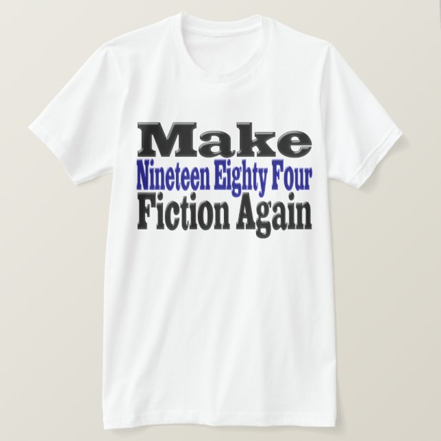 Hacer de nuevo camiseta de ficción de 1984 (Anverso del diseño)