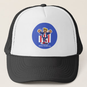 HACER el sombrero TRUMP Trucker, blanco y negro