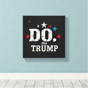 Hacer la impresión de lienzo estirado por Trump
