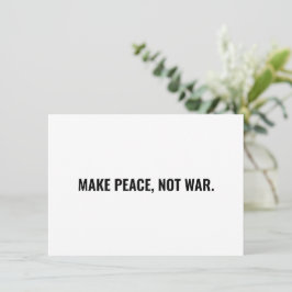 Hacer la paz no la guerra con la tarjeta minimalis