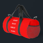Hacer las bolsas de Duffel grandes de nuevo<br><div class="desc">Duffel Storage Gym Beach Tote Bag impresión estilo sew y extracto de declaración de moda informal impreso con un Make America Great Again Play en palabras y nombres de productos con texto blanco en el estilo de color rojo MAGA por la impresión TheFabricSeal en tienda a petición en Zazzle.com #ZazzleMade...</div>