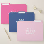 Hacer las cosas | Carpetas de archivos azul rosado<br><div class="desc">Organizarse con estas carpetas de archivos preppy y festivo. Está decorado en tonos rosa y azul marino. Estas carpetas de archivos modernas son una forma perfecta de realizar un seguimiento de las recepciones,  programaciones y otros documentos importantes. Puede personalizar del texto para adaptarlo a sus necesidades. ¡Hagan las cosas!</div>