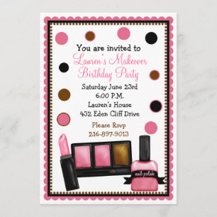 Hacer maquillaje sobre invitaciones de cumpleaños