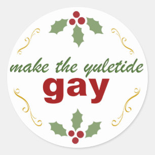 hacer pegatina gay yuletide