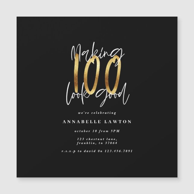 Hacer que 100 parezca una buena invitación para el (Anverso)