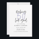 Hacer que 50 parezca una buena invitación de cumpl<br><div class="desc">Hacer que 50 parezca una buena invitación de cumpleaños. Diseño monocromo de texto de escritura moderna. Parte de una colección.</div>