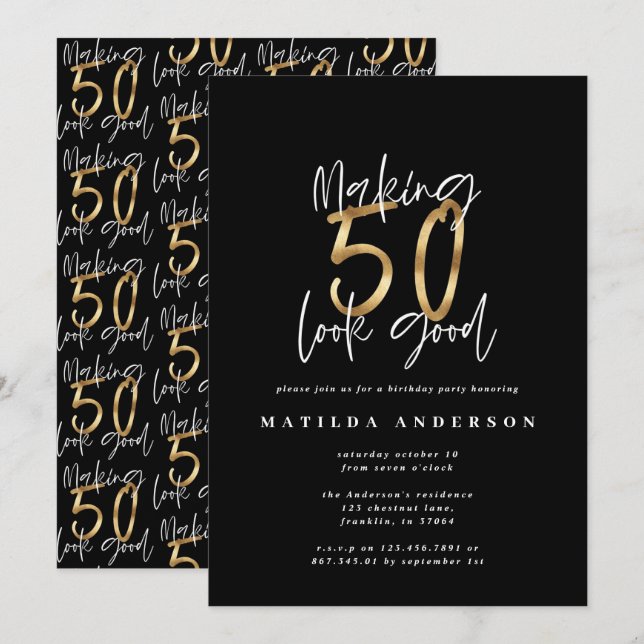 Hacer que 50 parezca una buena invitación para el  (Anverso / Reverso)