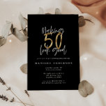 Hacer que 50 parezca una buena invitación para el<br><div class="desc">Hacer 50 lucir buena invitación de cumpleaños efecto oro. Diseño monocromo de texto de escritura moderna. Parte de una colección.</div>