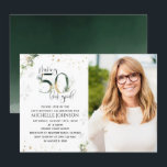 Hacer que 50 parezca una buena invitación para el<br><div class="desc">¡Cumplir cincuenta años es un logro increíble y merece ser celebrado con estilo! La Invitación al cumpleaños de la foto verde de la marca Making 50 Look Good Gold es la forma perfecta de hacer precisamente eso. Esta elegante y moderna invitación cuenta con un bonito diseño botánico de acuarela verde...</div>