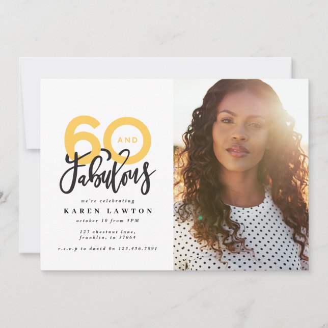 Hacer que 60 parezca una buena invitación para el  (Anverso)