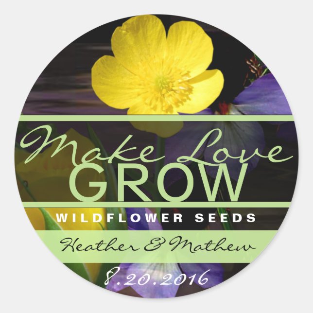 Hacer que el amor crezca a los Pegatinas de giraso (Anverso)