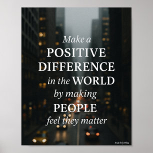 Hacer una diferencia positiva" arte mural Inspirad
