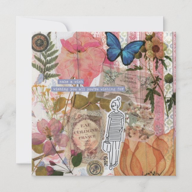 Hacer Una Tarjeta De Saludo Plana De Deseo (Anverso)