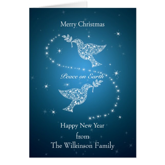 Hacer una tarjeta familiar, palomas de Navidades d (Frente)