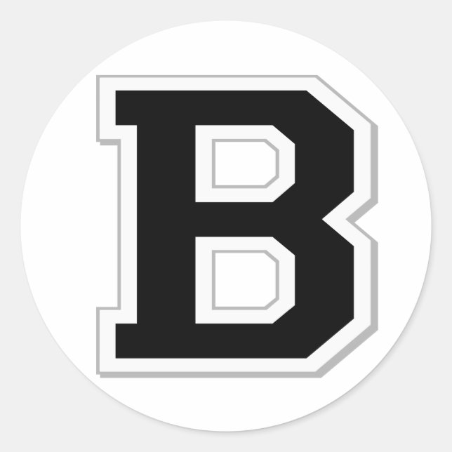 Hacerlo notar la letra inicial B en Pegatinas negr (Anverso)