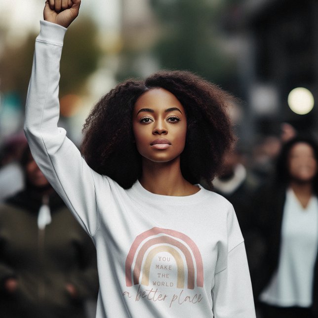 Haces Del Mundo Un Lugar Mejor Camisas Sudaderas (Empower yourself and others with this, "You make the world a better place" sweatshirt! )
