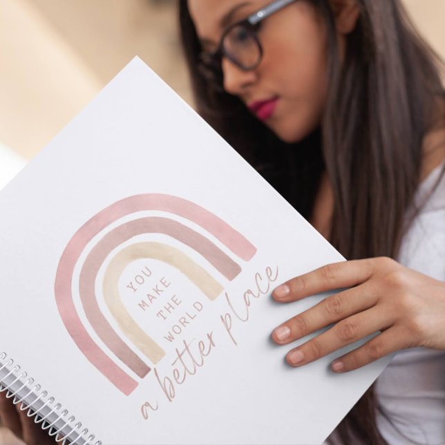 Haces Del Mundo Un Mejor Planificador (Empower yourself or someone else with this rainbow, "You make the world a better place" planner! )