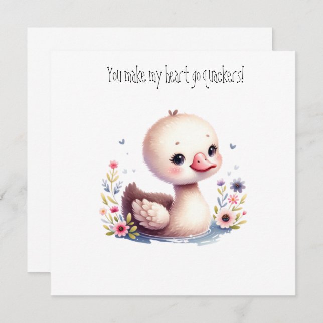 Haces que mi corazón se vaya Quackers tarjeta de s (Anverso / Reverso)