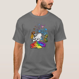 Hacia fuera pasajera camiseta del unicornio