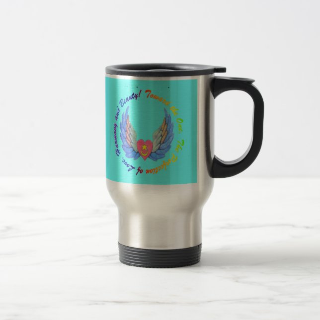 Hacia la una taza del fondo de la turquesa (Derecha)