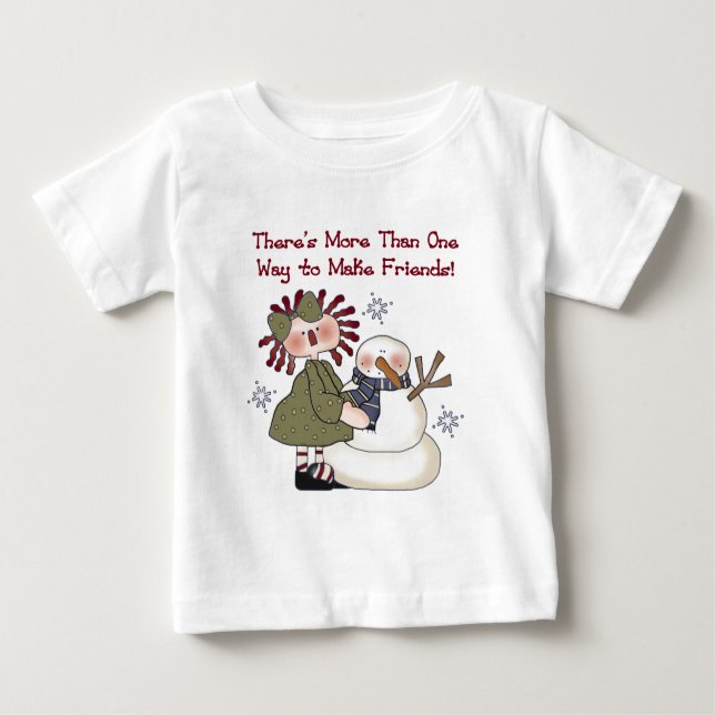 Haciendo amigos camisetas y regalos para Snowman (Anverso)