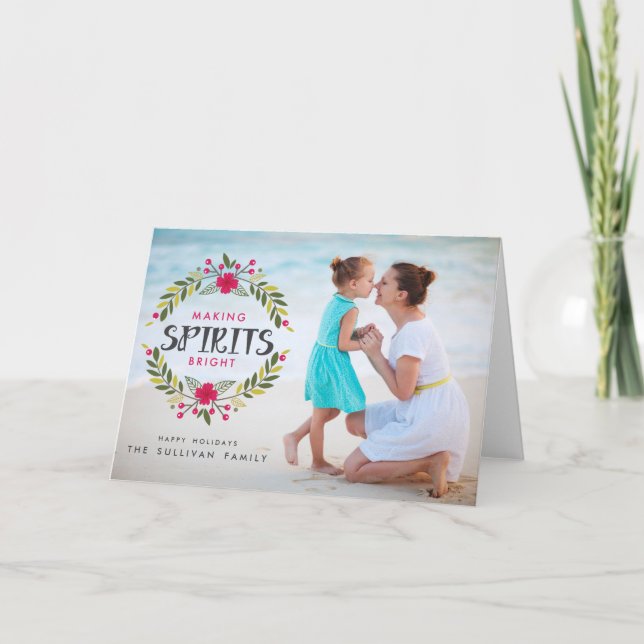 Haciendo bebidas espirituosas la tarjeta doblada (Anverso)