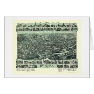 Hackensack, mapa panorámico de NJ - 1896