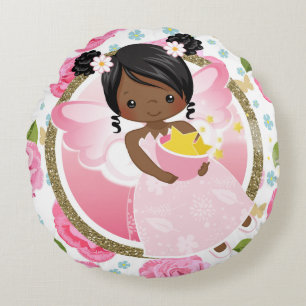 Hada afroamericana rosada con la almohada de los