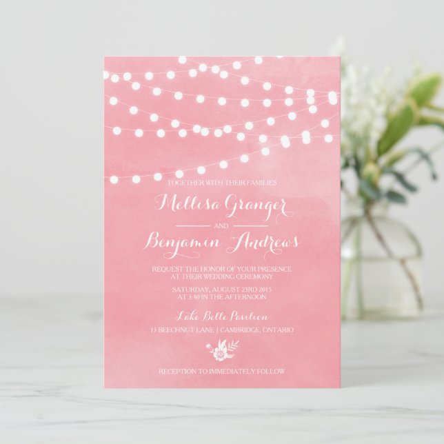 Hada Blanca Enciende La Invitación Rústica De Boda (Anverso de pie)