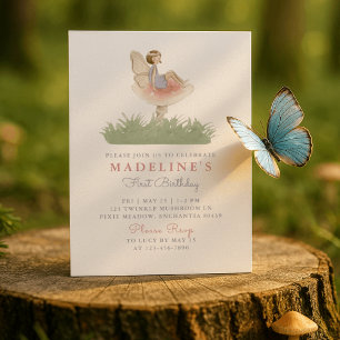 Hada boscosa encantada, invitación de cumpleaños