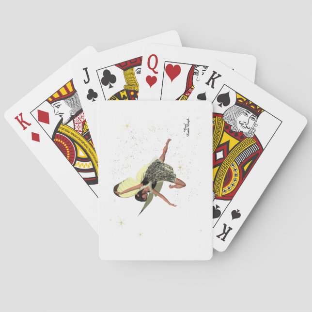 Hada chica Con Alas Amarillas Jugando Cartas (Reverso)