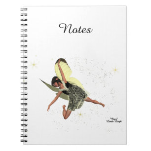 Hada chica Con Cuaderno De Espiral De Alas Amarill