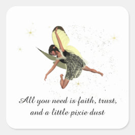 Hada chica con Pegatinas De Alas Amarillas