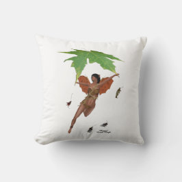 Hada Cuta Con Cojín decorativo De Alas Marrones