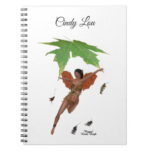 Hada Cuta Con Cuaderno De Cara Espiral De Alas Mar