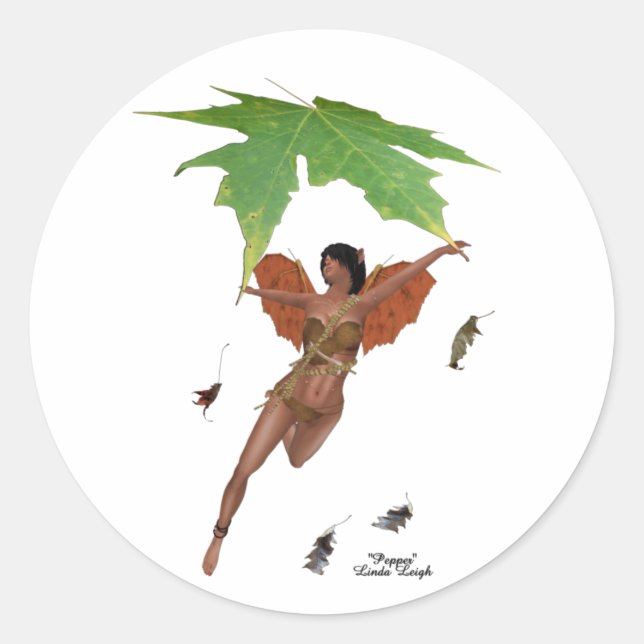 Hada Cuta Con Pegatinas De Alas Marrones (Anverso)