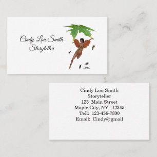 Hada Cuta Con Tarjeta De Negocios De Alas Marrones