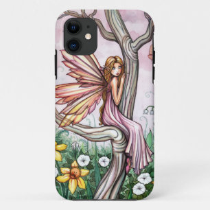 Hada de flor de primavera en Funda de piel para iP