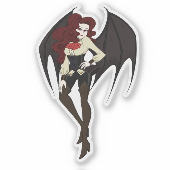 Hada de Halloween: Reina del Pegatina de los vampi (Anverso)