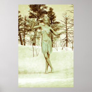 Hada de Invierno en Arte de Fantasía de Bosque Nev